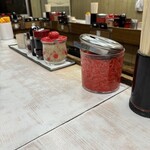 はかたや - 紅生姜　すり胡麻　ラーメンスープ　など