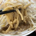 ラーメン もっけだの - 『朝食セット(ラーメン野菜マシマシ・ライス大)』の麺