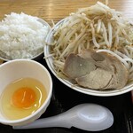 ラーメン もっけだの - 『朝食セット(ラーメン野菜マシマシ・ライス大)』
