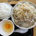 ラーメン もっけだの - 『朝食セット(ラーメン野菜マシマシ・ライス大)』