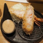 覚王山とんかつ わだ福 - 相方の大海老フライ