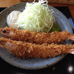 シャンシャン茶屋 日南店 - 海老フライの大きさ分からないでしょ(^_^;)残念