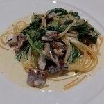 リストランテ ラ ソリア - 秋刀魚の燻製と水菜、柚子胡椒のスパゲッティ（2025.9）