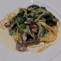 リストランテ ラ ソリア - 秋刀魚の燻製と水菜、柚子胡椒のスパゲッティ（2025.9）