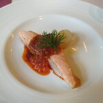 アロセリア ラ パンサ - 秋鮭のプランチャ　いくらのアハーダ