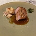 太平洋クラブ軽井沢リゾート - もち豚肩ロースのロースト　野沢菜マスタード添え