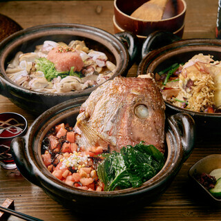 当店名物！土鍋ご飯が選べるコースが8500円〜！
