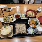 桜井甘精堂 泉石亭 - 愚息の天ぷら付き。栗おこわは大盛『甘精堂御膳※野菜天』