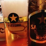 空港ラーメン 天鳳 - サッポロ黒ラベル 中瓶