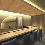 すし割烹悠水 - 無垢の木を使用したカウンターで本格江戸前鮨をご堪能頂けます