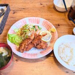珈琲舎 ハイジ - エビヒレ定食1200円