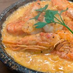 本格石焼き生パスタのお店 motti-pasta - 海老三昧！三種海老の濃旨トマトクリームソース