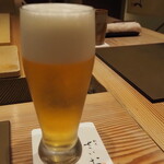 割烹さいお - 生ビールで乾杯