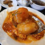 聚満楼 - エビチリと玉子炒め定食@\800円