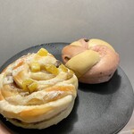 平和堂 - 料理写真:おさつと栗のロールパン＆マーブルベーグル