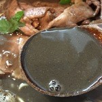 烈志笑魚油 麺香房 三く - 真っ黒(笑)