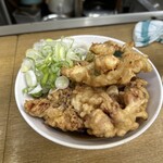 一由そば - 太蕎麦小盛・ジャンボゲソ・五目かき揚げ