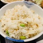 とんかつ とんＱ - 季節のごはん『枝豆と塩昆布ご飯』♫