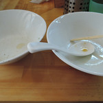 煮干中華ソバ イチカワ - 煮干ソバ（黒）＆出汁打込み式味玉・和え玉　完食