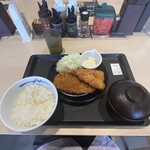 松のや - 料理写真:ロースかつ&アジフライ定食@990