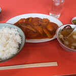 紅梅食堂 - 小エビのチリソース¥1000 ライス¥250