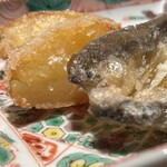 日本料理FUJI - 興津川天然鮎唐揚げ、一年半熟成レッドムーンのフライ