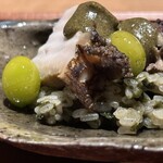 日本料理FUJI - 鮑と銀杏の飯蒸し肝ソース