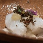 日本料理FUJI - 障泥烏賊刺しと酢漬け蕪素揚げブロッコリー