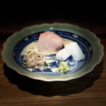 日本料理FUJI - アラと障泥烏賊の造り、塩と自家製鯖の魚醤三カ月常温