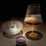 日本料理FUJI - 酒粕のババロアに味醂の古酒と山崎の12年ブレンド