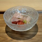 日本料理FUJI - 清水産おりど茄子揚げ浸しとフルヒカトマト