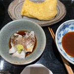 赤坂 にしやま - 炙りカマスのお刺身　だし巻き玉子