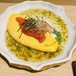 石と肴 地雷也 - 明太子一本オムレツ　和ソース