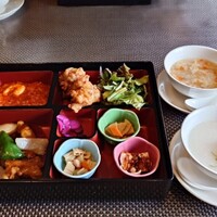 中国料理 青冥 祇園店 - 花見御膳、お粥、玉子スープ
