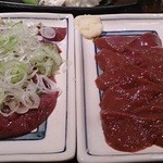 やきとん ひょっとこ - レバ刺し（ネギあり、なし）