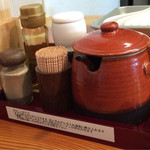 一陽軒 - 特製辛みタレが常備されています