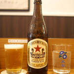 しののめヌードル - 瓶ビール 赤星 & 水