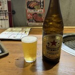 焼肉ホルモン ブンゴ - サッポロ赤星（瓶）