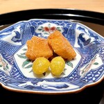 まき村 - 墨烏賊のおかき揚げ