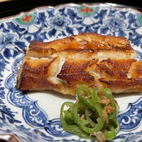 まき村 - 焼き煮穴子 飯蒸し 万願寺唐辛子