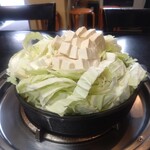 ホルモン鍋（横から）