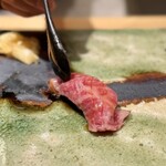 鉄板焼 宇佐見 - おおぼら和牛の握り