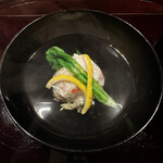 多仁本 - 蟹真薯、解禁は８日らしいですが、佐渡のもなは早く入るそうです。豊かな蟹の風味が広がります。