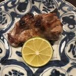 多仁本 - すっぽんの白麹焼き。美味しい部分をいただきました^ ^一同無言になります。
