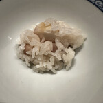 多仁本 - 菱の実ご飯。甘みを抑えた栗のようにホクホク