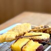 串かつ でんがな - 秋の季節５本揚げセット。 これはいい。 特に特にさつまいもが素晴らしい。 椎茸、秋刀魚、ラムもなかなか。