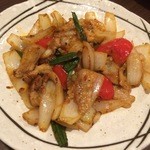 Katsuchiyan - 黒豚バラと玉ねぎピリ辛炒め