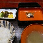 日本料理 崇 - 食事　茄子のすり流し　鯖熟れ鮓　香の物