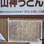 山神うどん - お店前の金毘羅参詣丸亀街道解説