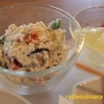 くるみの木 - さつま芋と柿の白和え＆林檎のゼリー